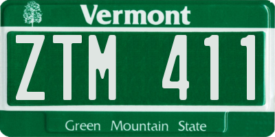 VT license plate ZTM411