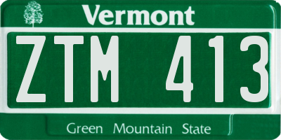 VT license plate ZTM413