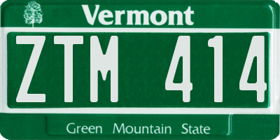 VT license plate ZTM414