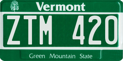 VT license plate ZTM420