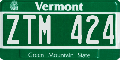 VT license plate ZTM424