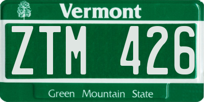 VT license plate ZTM426