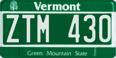 VT license plate ZTM430