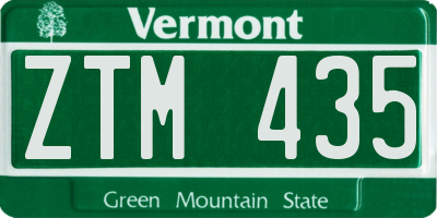 VT license plate ZTM435