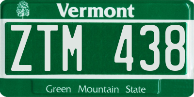 VT license plate ZTM438
