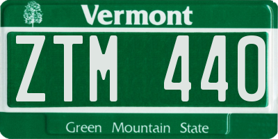 VT license plate ZTM440