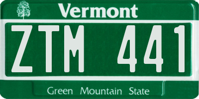 VT license plate ZTM441