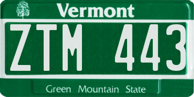 VT license plate ZTM443
