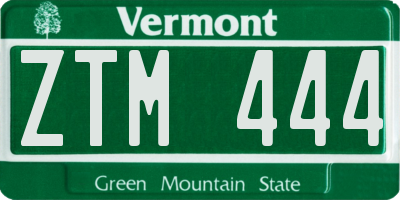 VT license plate ZTM444