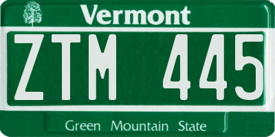 VT license plate ZTM445