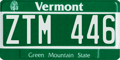 VT license plate ZTM446