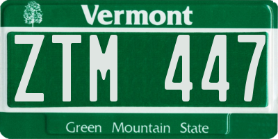 VT license plate ZTM447