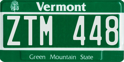 VT license plate ZTM448