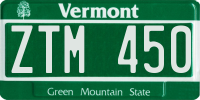 VT license plate ZTM450