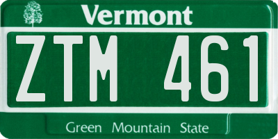 VT license plate ZTM461