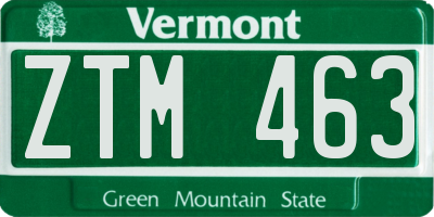 VT license plate ZTM463