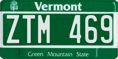 VT license plate ZTM469