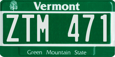 VT license plate ZTM471
