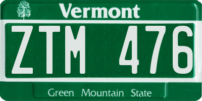 VT license plate ZTM476