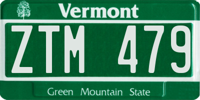 VT license plate ZTM479
