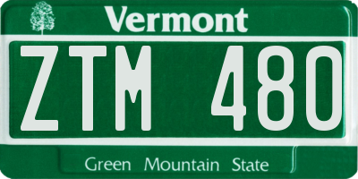 VT license plate ZTM480