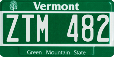 VT license plate ZTM482