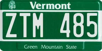 VT license plate ZTM485