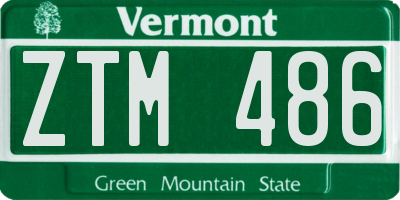 VT license plate ZTM486
