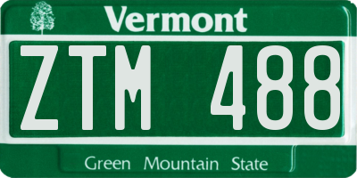VT license plate ZTM488