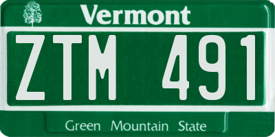 VT license plate ZTM491