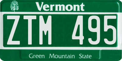 VT license plate ZTM495