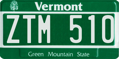 VT license plate ZTM510