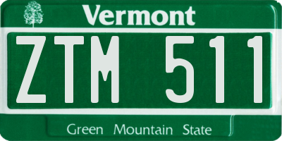 VT license plate ZTM511