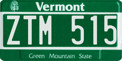 VT license plate ZTM515