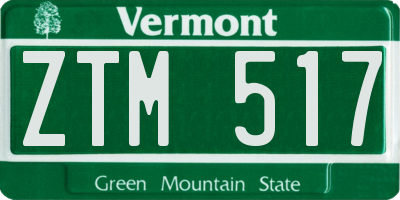 VT license plate ZTM517