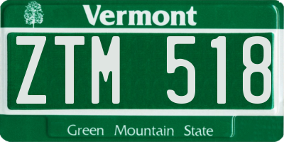 VT license plate ZTM518