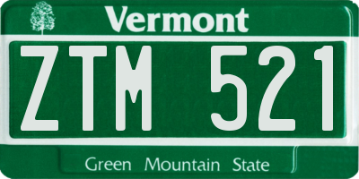 VT license plate ZTM521