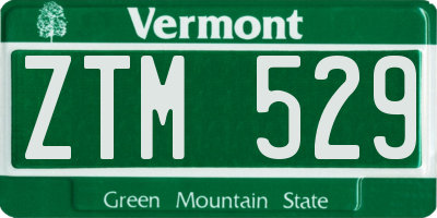 VT license plate ZTM529
