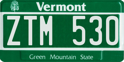 VT license plate ZTM530