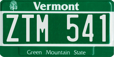 VT license plate ZTM541