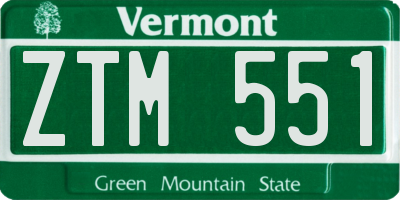 VT license plate ZTM551