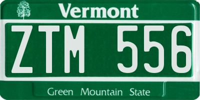 VT license plate ZTM556