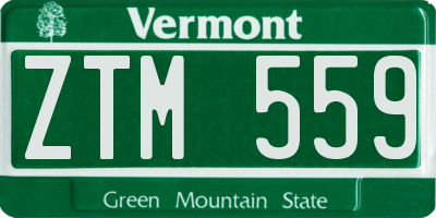 VT license plate ZTM559