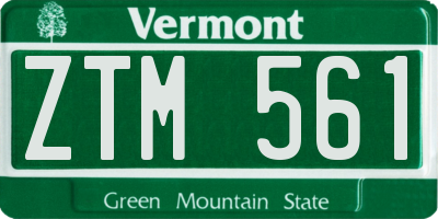 VT license plate ZTM561