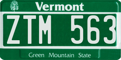 VT license plate ZTM563
