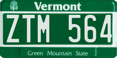 VT license plate ZTM564