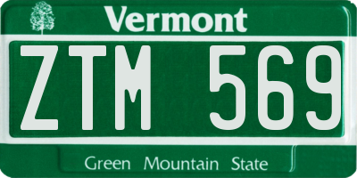 VT license plate ZTM569