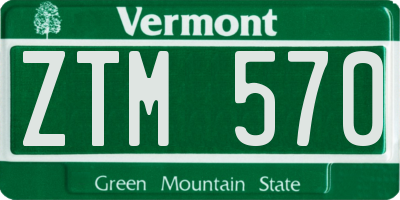 VT license plate ZTM570