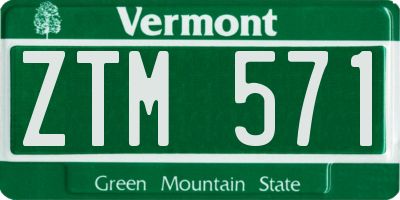 VT license plate ZTM571