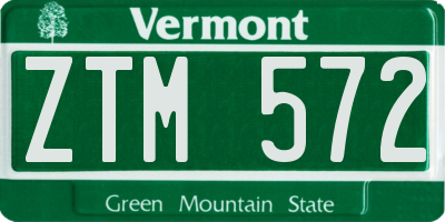 VT license plate ZTM572